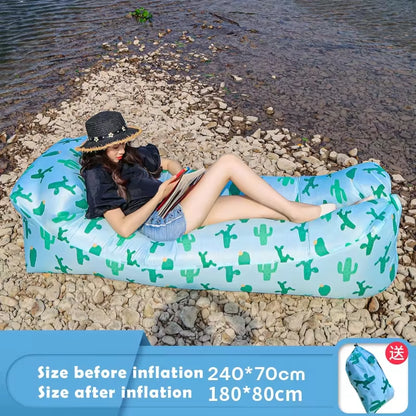 Premium Inflatable Lazy Bag Beach Sofa - Versatile Outdoor Air Lounger and Sleeping Bag, 240x70cm