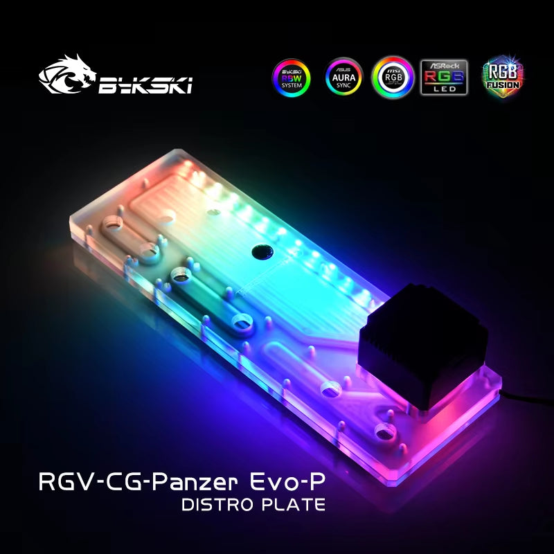 Acrylic Distro Plate Use for COUGAR Panzer Evo Computer Case / 3PIN 5V D-RGB / Combo DDC Pump Cool Water Channel Solution