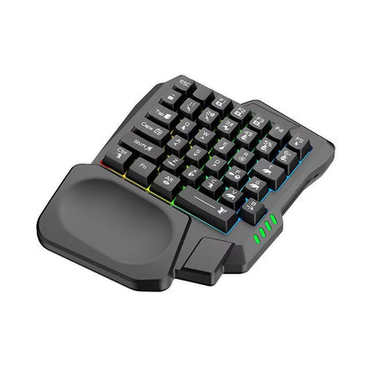 Gaming Keypad Usb Keyboard One-Handed Wired 35 Keys Rgb Luminous Game Keyboards for Tablet Colorful Ergonomics Gamer Hand Rest