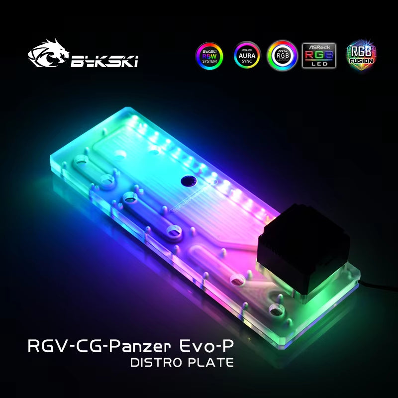 Acrylic Distro Plate Use for COUGAR Panzer Evo Computer Case / 3PIN 5V D-RGB / Combo DDC Pump Cool Water Channel Solution