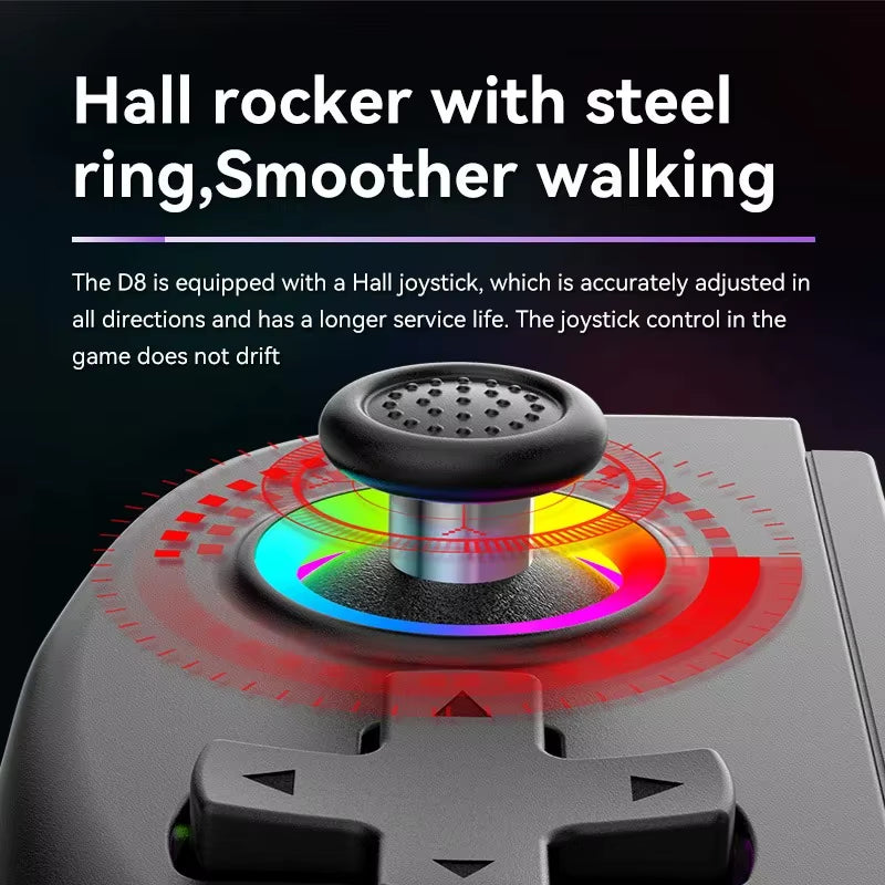 Hot Sale BSP D8 RGB Tablet Controller Wireless Handle for Switch Game Bluetooth Stretching Joystick for P3 P4 Android IOS Gamepa