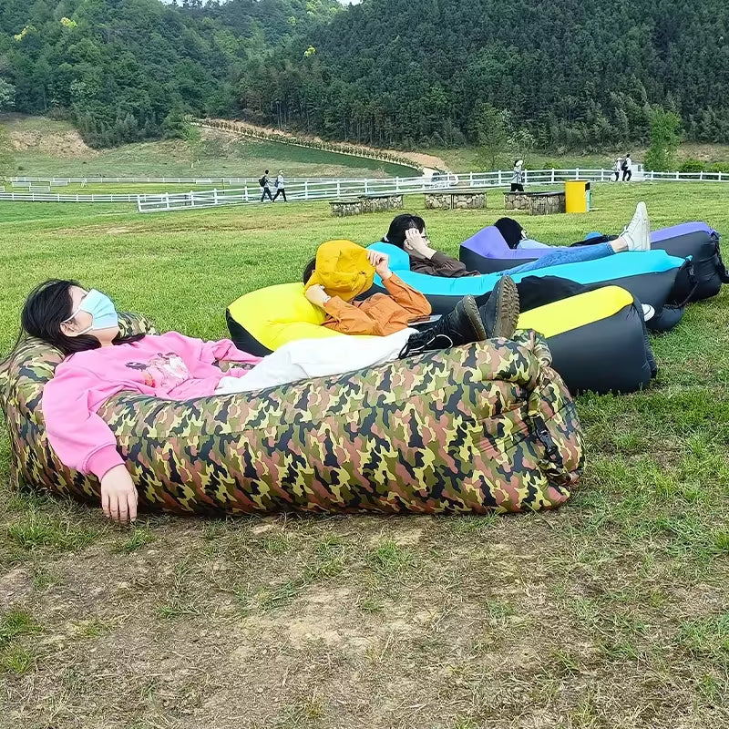 Premium Inflatable Lazy Bag Beach Sofa - Versatile Outdoor Air Lounger and Sleeping Bag, 240x70cm