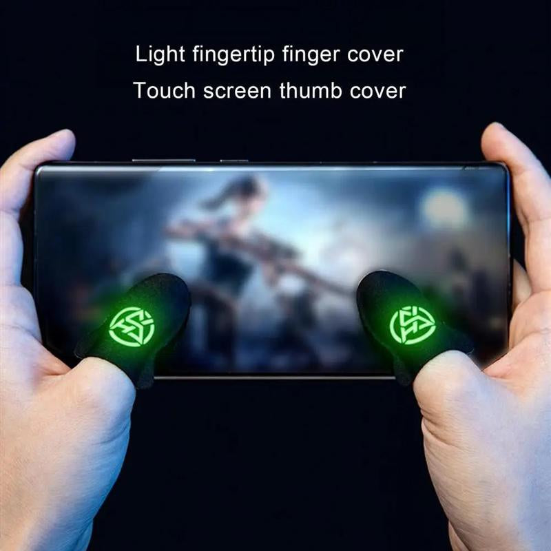 Luminous Breathable Gaming Finger Sleeve, 2 Pairs Anti-Sweat Gaming Finger Cover, Gaming Accessories for Mobile Phone Game