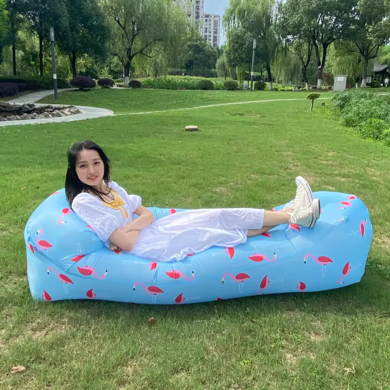 Premium Inflatable Lazy Bag Beach Sofa - Versatile Outdoor Air Lounger and Sleeping Bag, 240x70cm