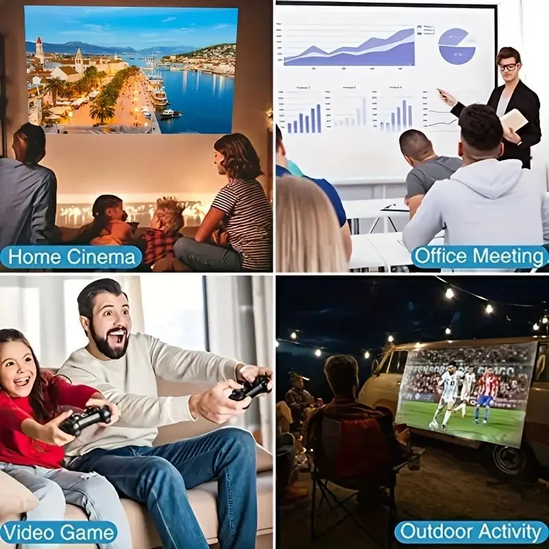 Experience the Ultimate Home Theater with the HY300 Portable Mini Video Projector - 130-Inch Screen, WiFi & Bluetooth Connectivity