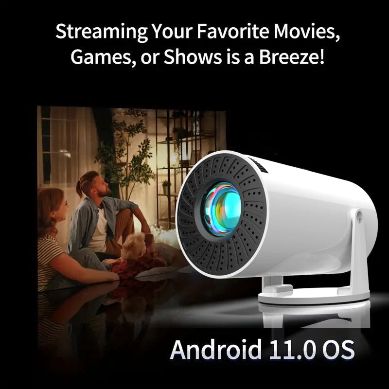 Experience the Ultimate Home Theater with the HY300 Portable Mini Video Projector - 130-Inch Screen, WiFi & Bluetooth Connectivity