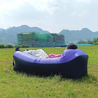 Premium Inflatable Lazy Bag Beach Sofa - Versatile Outdoor Air Lounger and Sleeping Bag, 240x70cm