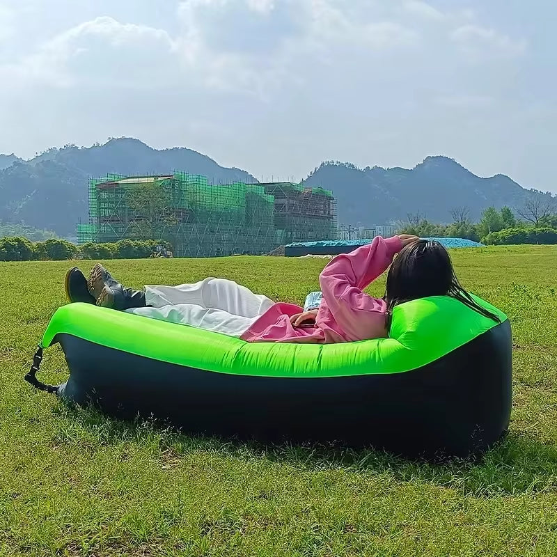 Premium Inflatable Lazy Bag Beach Sofa - Versatile Outdoor Air Lounger and Sleeping Bag, 240x70cm