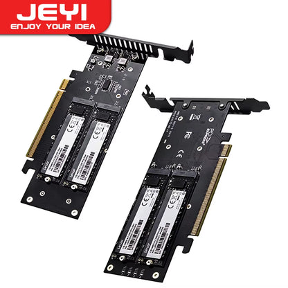 4 SSD to PCIE 4.0 Expansion Card, 4 Nvme M.2 M Key SSD to Pcie X16 Adapter, up to 256 Gbps, Support Bifurcation Raid 0 1 5