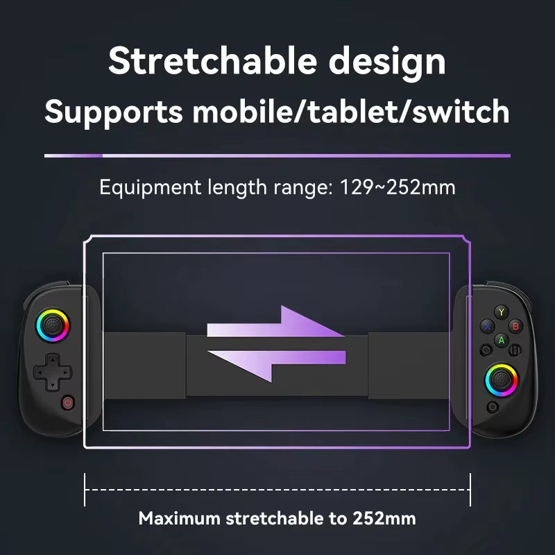 Hot Sale BSP D8 RGB Tablet Controller Wireless Handle for Switch Game Bluetooth Stretching Joystick for P3 P4 Android IOS Gamepa