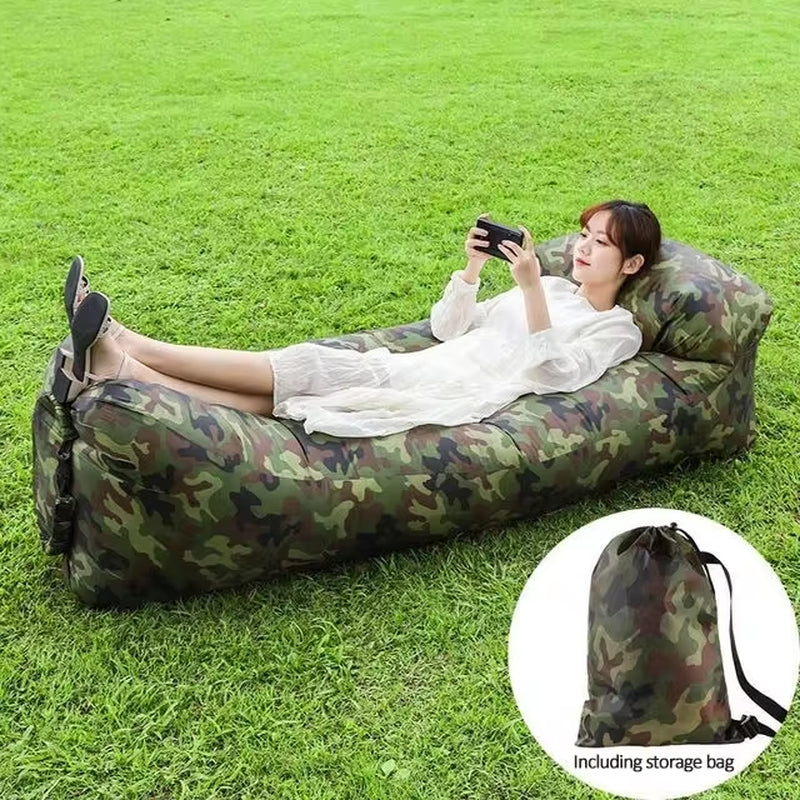 Premium Inflatable Lazy Bag Beach Sofa - Versatile Outdoor Air Lounger and Sleeping Bag, 240x70cm